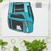 電気機関車の漫画イラストレーション キッチンタオル (折り畳み)