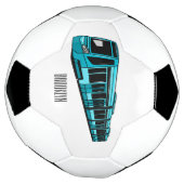 電気機関車の漫画イラストレーション サッカーボール (回転)