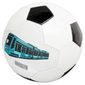 電気機関車の漫画イラストレーション サッカーボール (3/4)