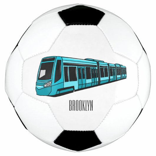 電気機関車の漫画イラストレーション サッカーボール (正面)