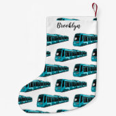 電気機関車の漫画イラストレーション スモールクリスマスストッキング (裏面)