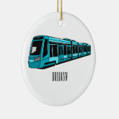 電気機関車の漫画イラストレーション セラミックオーナメント (右)