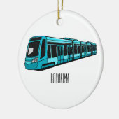 電気機関車の漫画イラストレーション セラミックオーナメント (左)