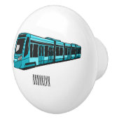 電気機関車の漫画イラストレーション セラミックノブ (右)