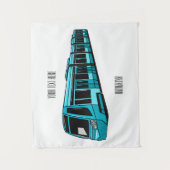 電気機関車の漫画イラストレーション タペストリー (正面)