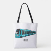 電気機関車の漫画イラストレーション トートバッグ (裏面)