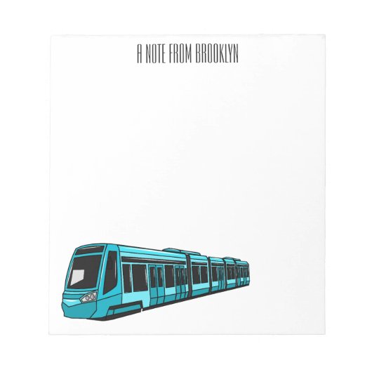 電気機関車の漫画イラストレーション ノートパッド (正面)