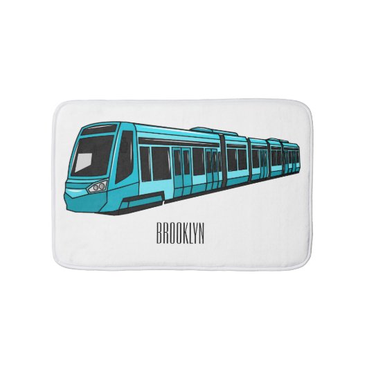 電気機関車の漫画イラストレーション バスマット (正面)