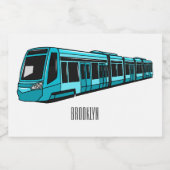 電気機関車の漫画イラストレーション フードラベル (シングルラベル)