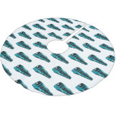 電気機関車の漫画イラストレーション ブラッシュドポリエステルツリースカート (アングル)