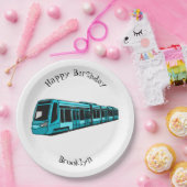 電気機関車の漫画イラストレーション ペーパープレート (パーティー)