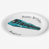 電気機関車の漫画イラストレーション ペーパープレート (アングル)