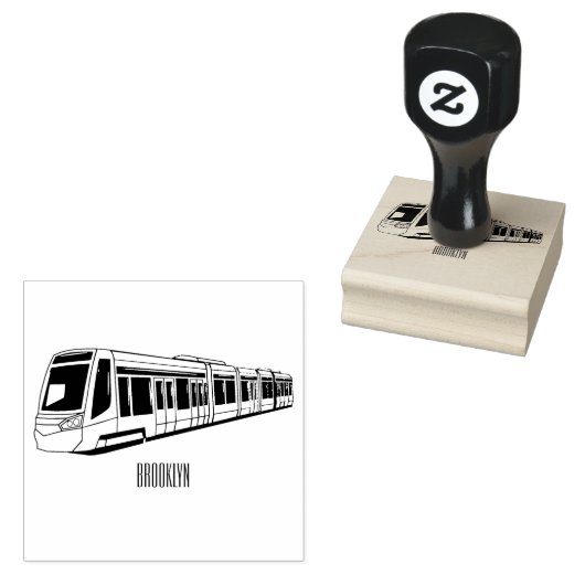 電気機関車の漫画イラストレーション ラバースタンプ (押印)
