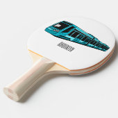 電気機関車の漫画イラストレーション 卓球ラケット (正面アングル)