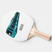 電気機関車の漫画イラストレーション 卓球ラケット (横)