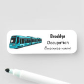 電気機関車の漫画イラストレーション 名札 (インサイチュ)