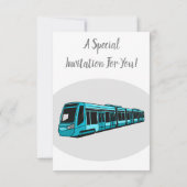 電気機関車の漫画イラストレーション 招待状 (裏面)