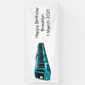 電気機関車の漫画イラストレーション 横断幕 (縦)