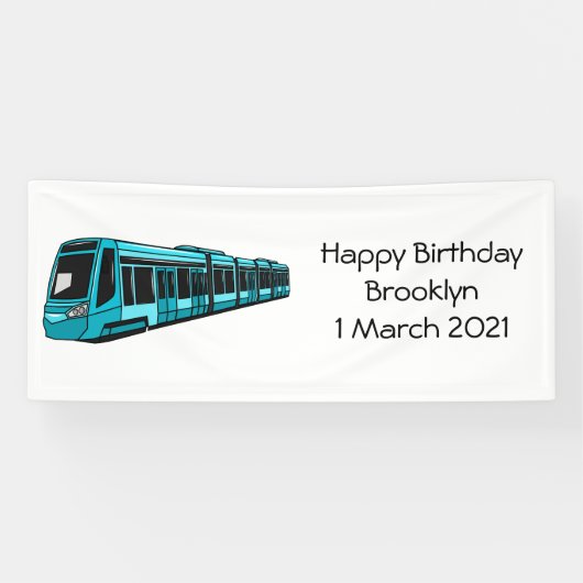 電気機関車の漫画イラストレーション 横断幕 (横)