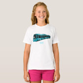 電気機関車の漫画イラストレーション Tシャツ (正面フル)