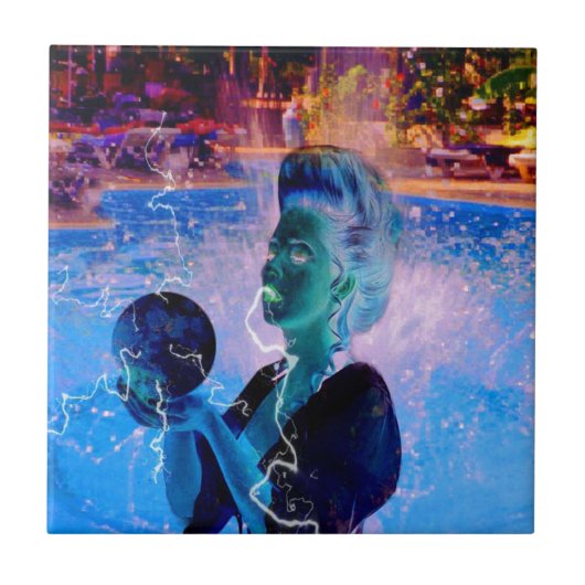 電気泳ぐ人 タイル (正面)