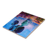 電気泳ぐ人 タイル (側面)