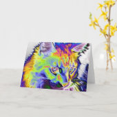 電気猫 カード (黄色い花)