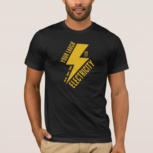 電気的な笑い 稲妻アート Tシャツ (正面)