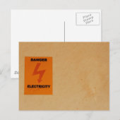 電気的危険サイン ポストカード (正面/裏面)