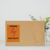 電気的危険サイン 便箋 (スタンド正面)