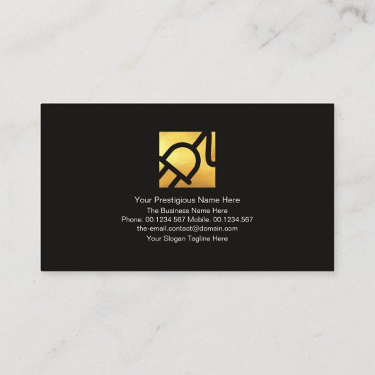 電気稲妻ストライク金ゴールド電源プラグ 名刺 (裏面)
