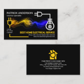 電気稲妻バルブ回路電気技師 名刺 (正面/裏面)
