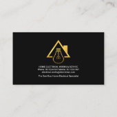 電気稲妻パワーズ金ゴールドバルブホーム 名刺 (裏面)