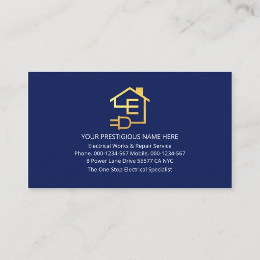 電気稲妻力計ゲージ電気技師 名刺 (裏面)