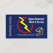 電気稲妻力計ゲージ電気技師 名刺 (正面)