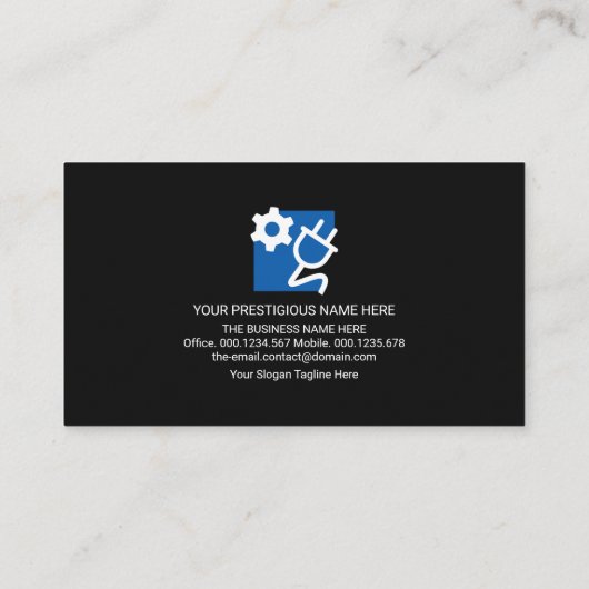 電気稲妻金ゴールド電気回路フレーム 名刺 (裏面)