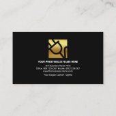 電気稲妻金ゴールド電源プラグ電気技師 名刺 (裏面)