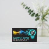 電気稲妻電球 名刺 (スタンド正面)