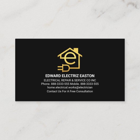 電気稲妻電球 名刺 (裏面)