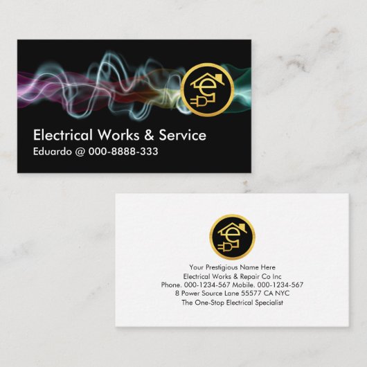 電気稲妻電荷金ゴールドホーム回路 名刺 (正面/裏面)