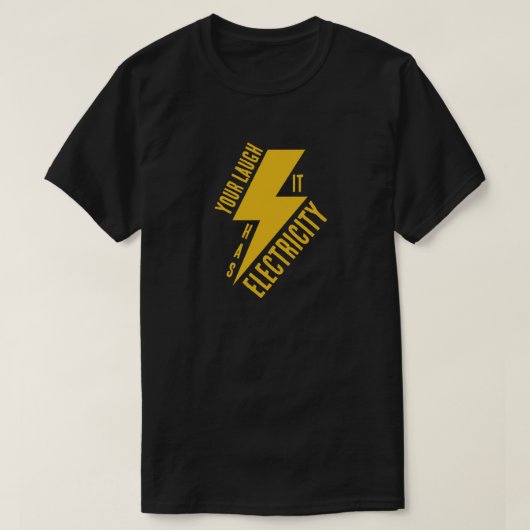 電気笑撃 ライトニング ボルト アート Tシャツ (デザイン正面)
