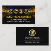 電気素晴らしカラフル稲妻電気技師 名刺 (正面/裏面)