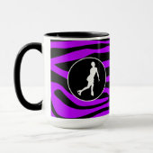 電気紫色のシマウマは縞で飾ります; フィギュアスケート マグカップ (左)