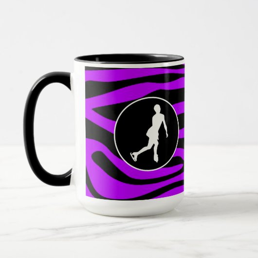 電気紫色のシマウマは縞で飾ります; フィギュアスケート マグカップ (左)