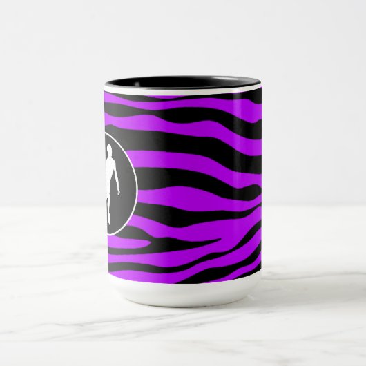 電気紫色のシマウマは縞で飾ります; フィギュアスケート マグカップ (中央)