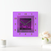電気紫色は柱時計渦巻きます スクエア壁時計 (ホーム)