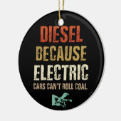 電気自動車が石炭不足のためデ転がィーゼル セラミックオーナメント (左)