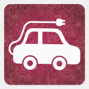 電気自動車のピクトグラム スクエアシール