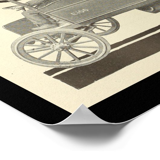 電気自動車モーターカーヴィンテージプリントトラック ポスター (角)