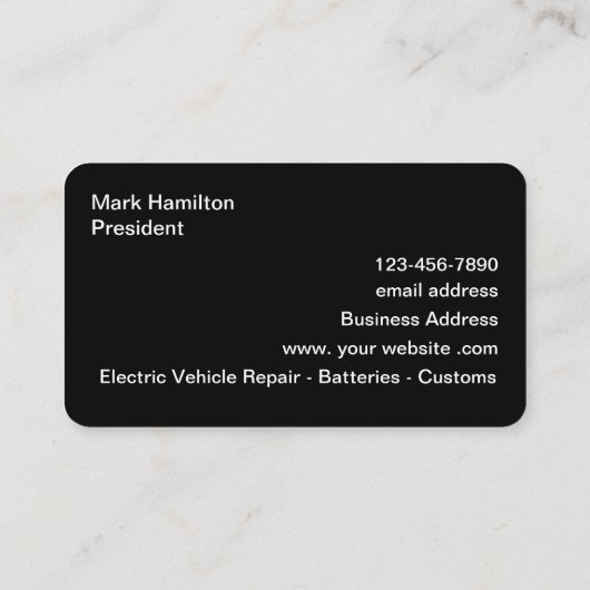 電気自動車修理サービス名刺 名刺 (裏面)